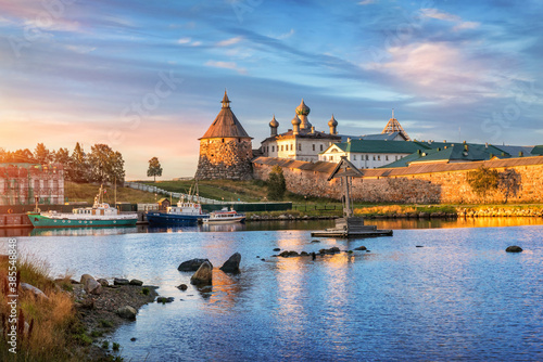 The korozhnaya tower of the Solovetsky Monastery on the Solovetsky Islands. Inscriptions: Saint Nicholas. Pechak. photo