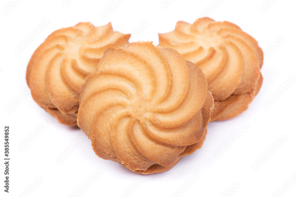 Group of spiral biscuit cookies with jam filling Group of spiral biscuit cookies with jam filling