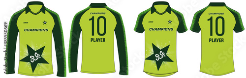Sports t-shirt jersey design vector template, mock up sports kit with front and back view