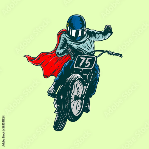 motorcycle rider with cape