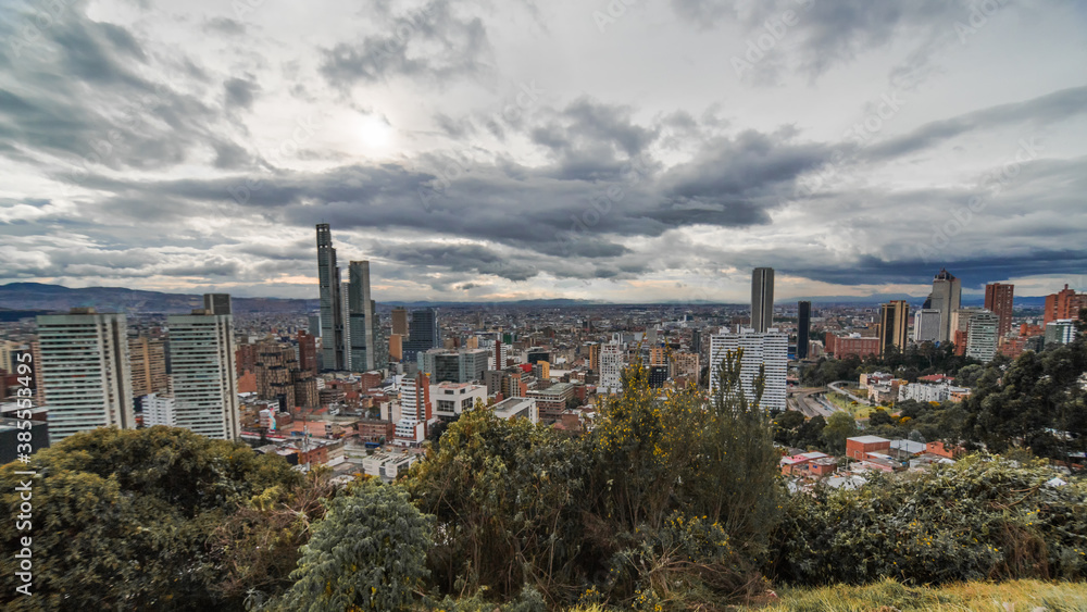 Beauty view from Bogota Colombia Downtown Skyline