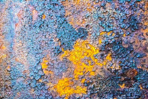 Rusty texture. Grunge background. Dry ground and old metal.