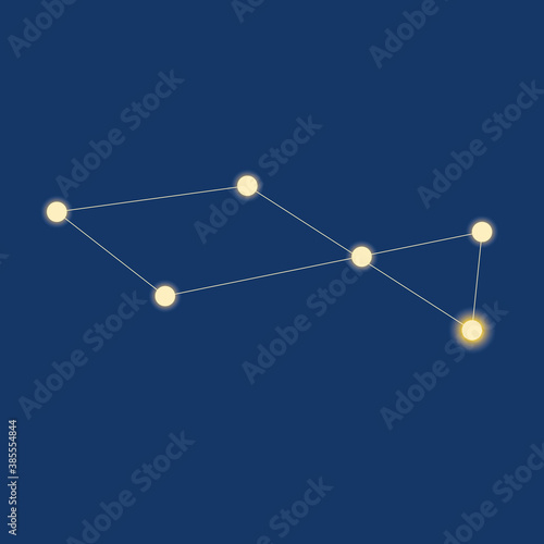Lyre constellation isolated as concept of starry sky, astronomy, vector stock illustration with stars in the night sky