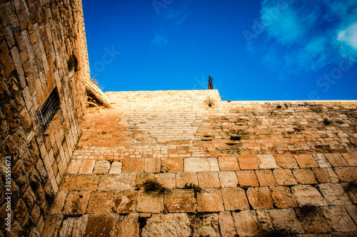 Close up of The Western Wall, Wailing Wall, often shortened to The Kotel is the most religious site in the world for the Jewish people, located in the Old City of Jerusalem photo