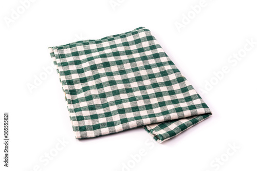Green tablecloth isolated on white background