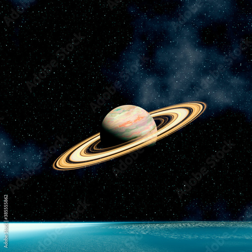銀河と土星