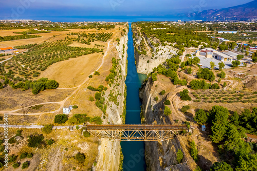 Korinth Kanal in Griechenland aus der Luft | Korinth Canal in Greece from above