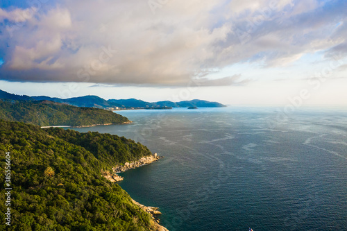 Aerial view of sea waves and fantastic Rocky coast Phuket, Thailand