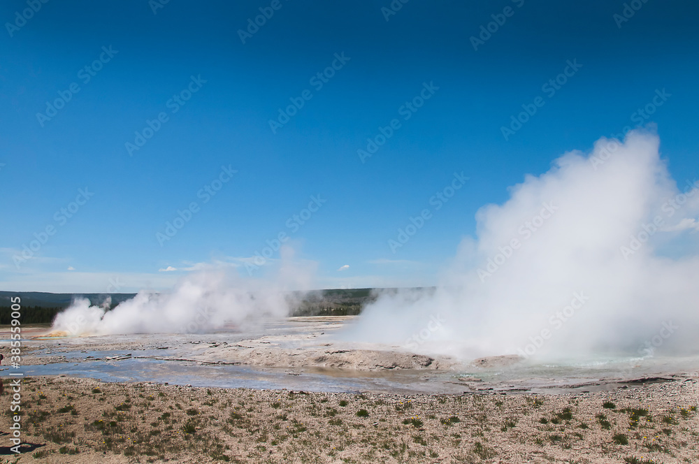 Yellowstone National Park, was the first national park in the world,known for its wildlife and its many geothermal features.  The Yellowstone Caldera is the largest supervolcano on the continent.