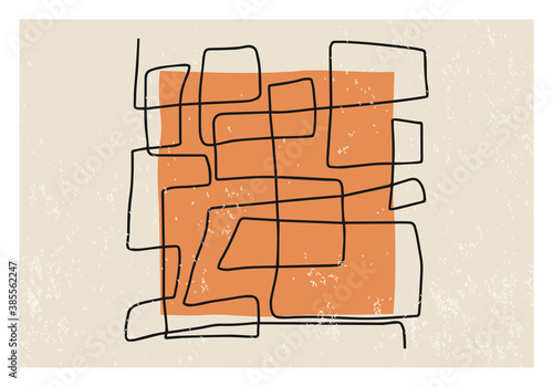 Trendy abstract aesthetic creative minimalist artistic hand drawn composition