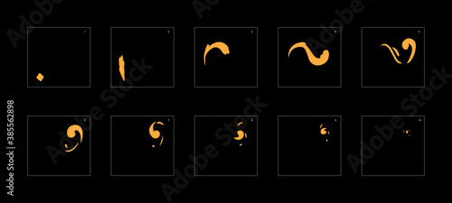 Smoke effect. dust smoke animation sprite sheet. classic dust smoke effect animation for game or cartoon or animation. vector style animation effect 1897.