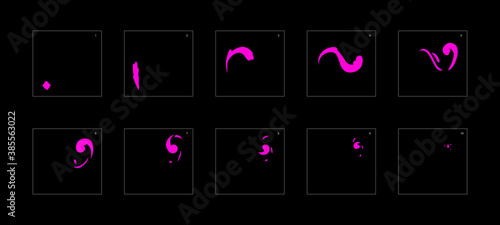Smoke effect. poison smoke animation sprite sheet. classic poison smoke effect animation for game or cartoon or animation. vector style poison animation effect 1900.