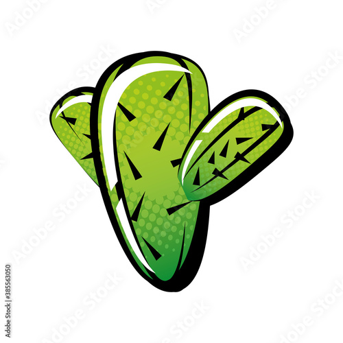 cactus pop art style on white background