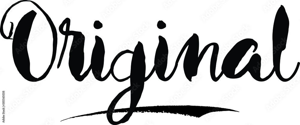 Obraz premium OriginalCursive Bold Text Calligraphy White Color Text On Black Background