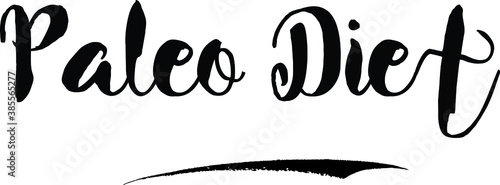  Paleo DietCursive Bold Text Calligraphy White Color Text On Black Background