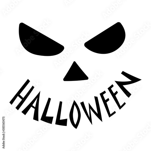 Halloween mouth. Isolated face "Halloween" word instead of mouth
