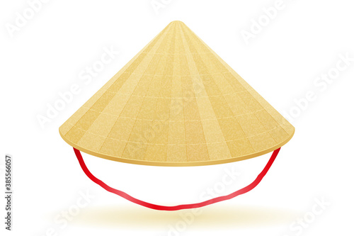 asian straw traditional hat vector illustration