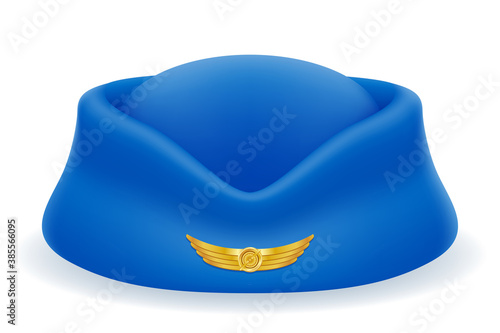 stewardess hat for passenger airlines hat vector illustration