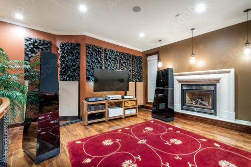 Принти на полотні Living room in a luxury house with hi-end audio system