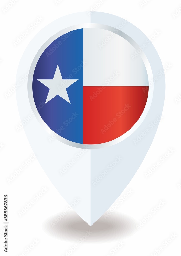 Flag of Texas, location icon for Multipurpose, State of Texas. Flag of Texas, location icon for Multipurpose, State of Texas.