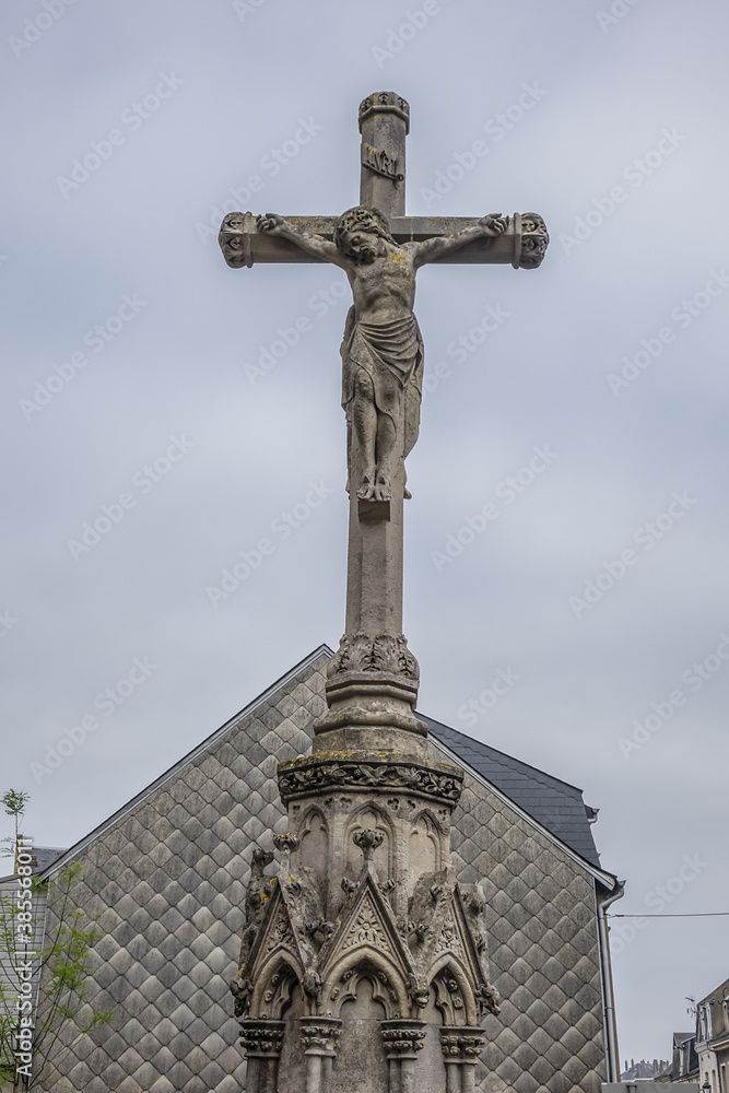 Architectural fragments of Fecamp Abbey. Fecamp Abbey (Abbaye de la Trinite de Fecamp) founded in 658 for nuns. Fecamp, department of Seine-Maritime, Haute-Normandie region, France. 