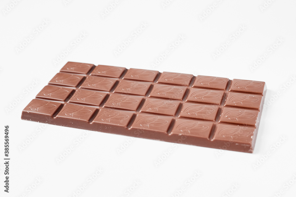 Milk chocolate bar isolated on white background Milk chocolate bar isolated on white background
