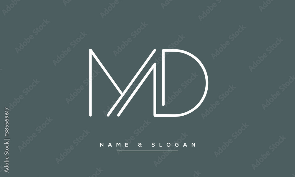 MD DM Abstract Letters Logo Monogram Stock Vector Adobe Stock