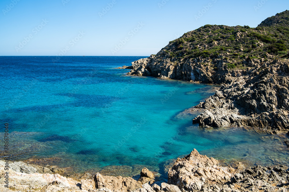 Blue water, coast in Sardinia, Italy Blue water, coast in Sardinia, Italy
