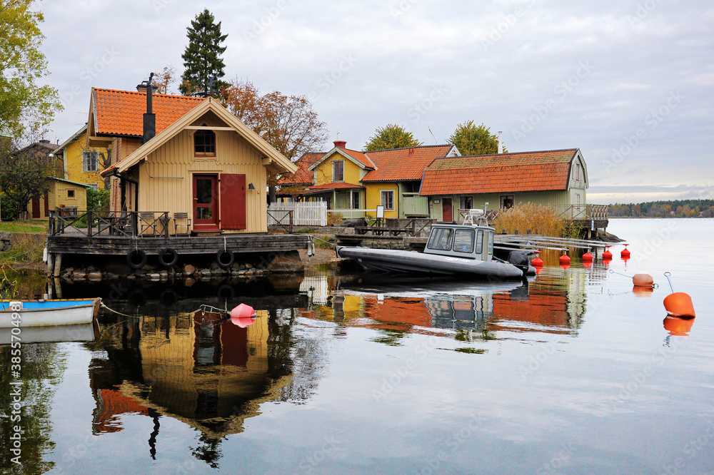 Fototapeta premium town in the village harbor