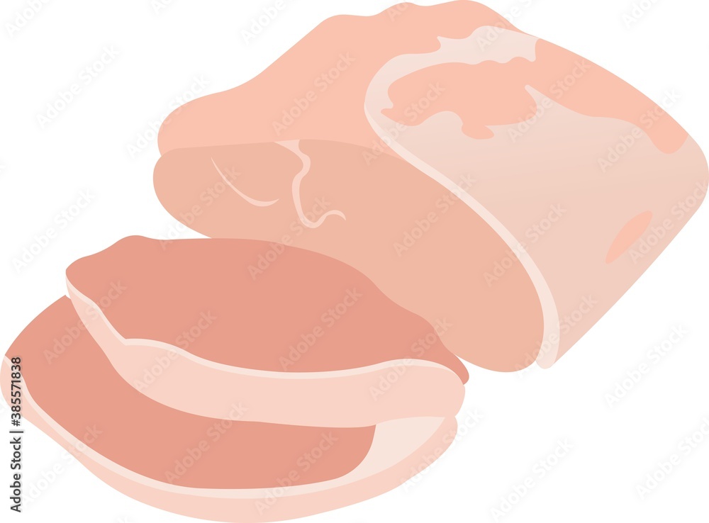 Sliced pork tenderloin. Vector illustration isolated on white background. Sliced pork tenderloin. Vector illustration isolated on white background.