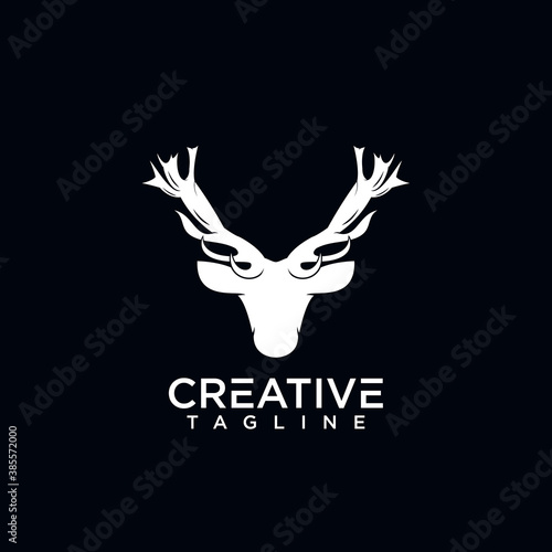 Creative Deer head Logo. design vector template.