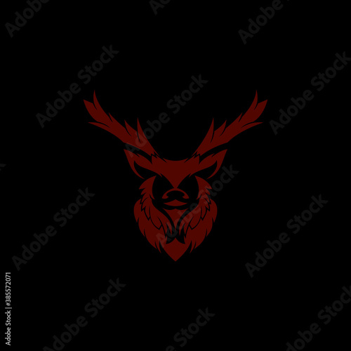 Creative Deer head Logo. design vector template.