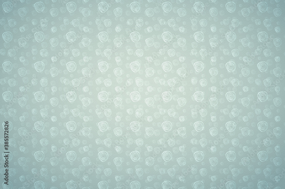 Closeup of a blank, light green colored vintage Wallpaper Background  with white Dots