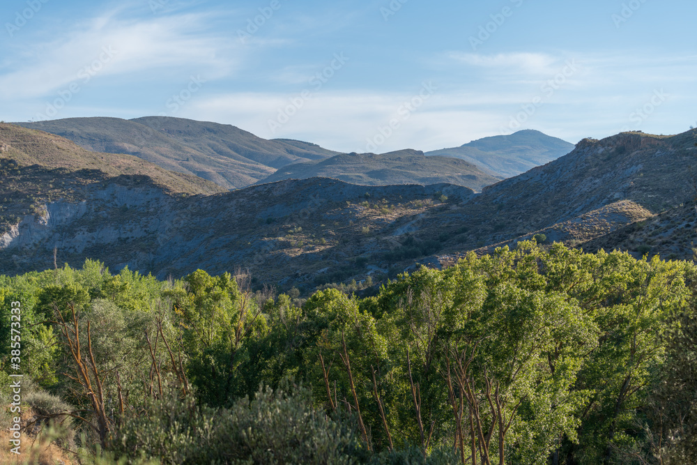Mountainous landscape in the Contraviesa in southern Spain