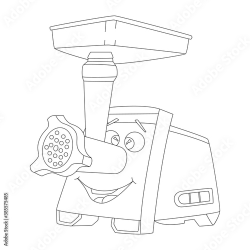 Flat banner electric grinder with smiling face