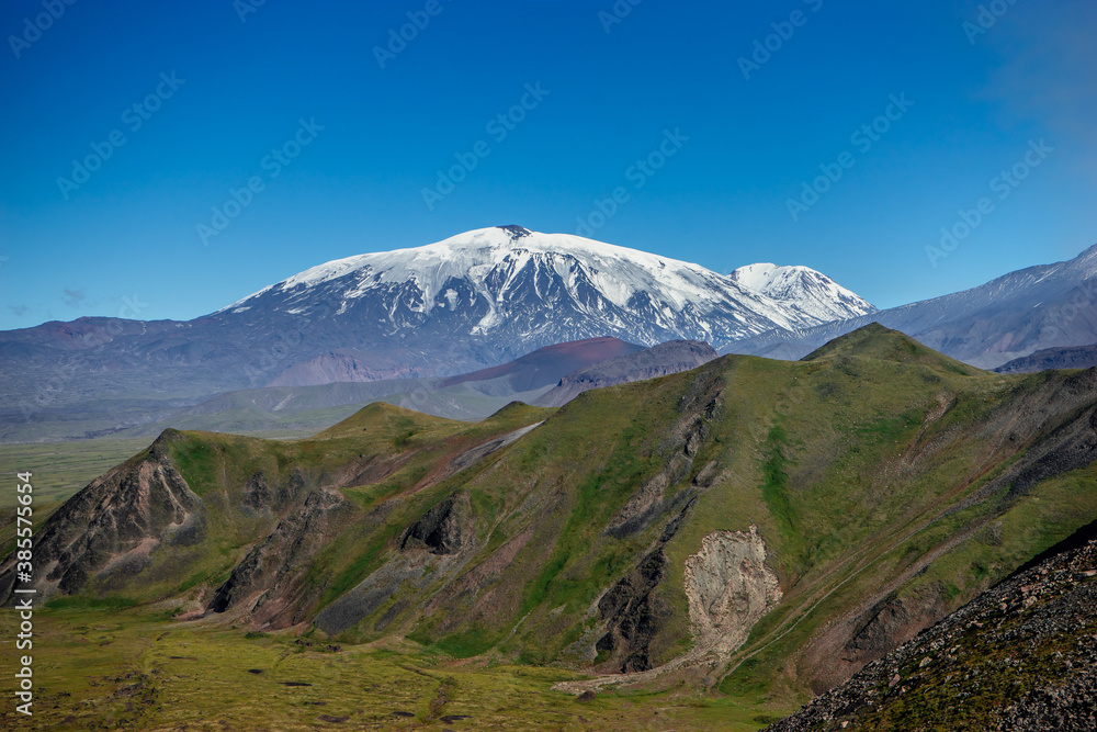 Volcanic landscape in the vicinity of Plosky Tolbachik volcano