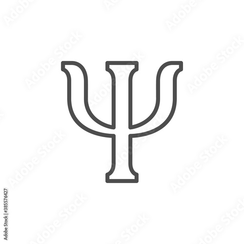 Psychology line symbol or psy outline sign