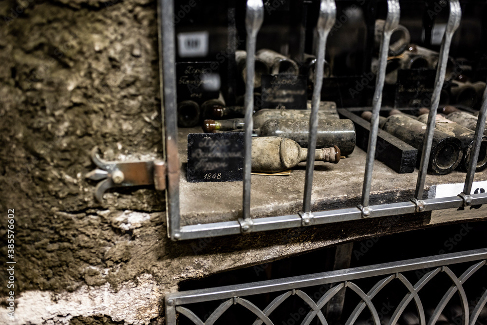 old bottles with wine stored in special cellars and stored using special technology old bottles with wine stored in special cellars and stored using special technology