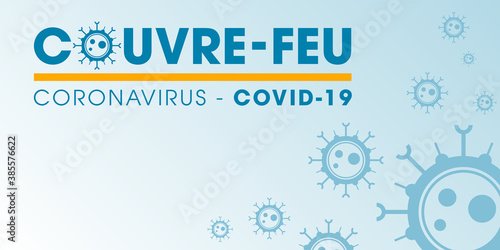 Couvre-feu dans les grandes métropoles de France - pandémie du coronavirus covid19 - déplacement interdit de 21h à 6h - illustration vectorielle
