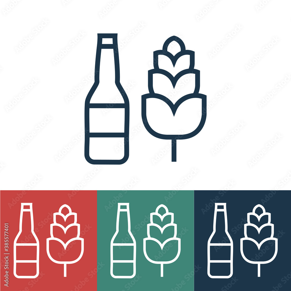 Linear vector icon with beer Linear vector icon with beer