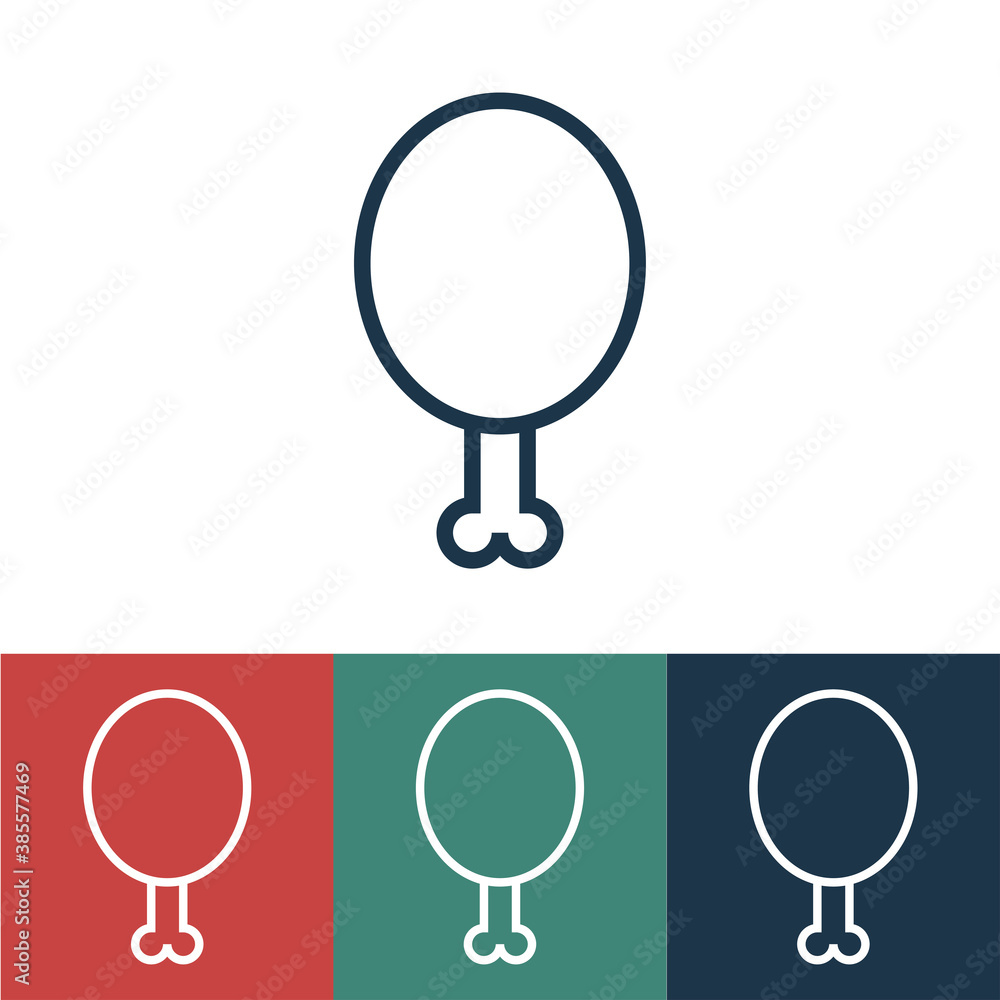 Linear vector icon with chicken leg Linear vector icon with chicken leg