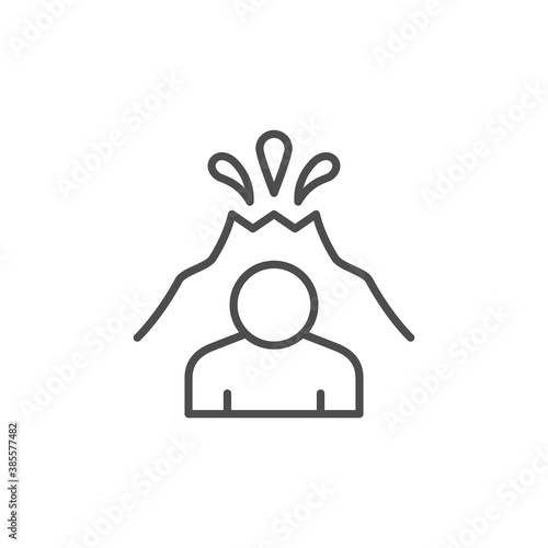 Emotional stress line outline icon