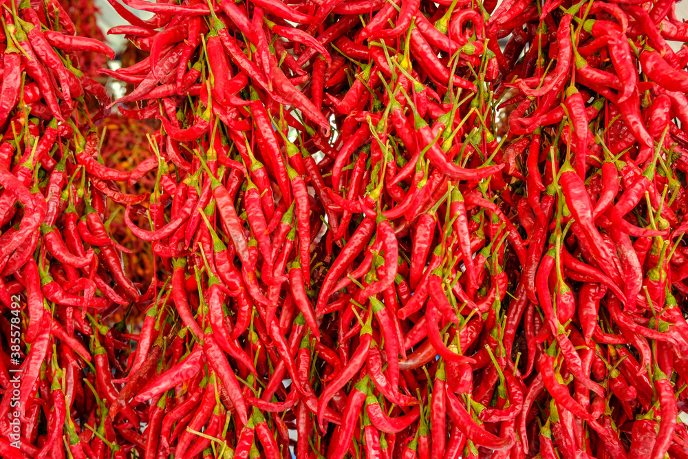 peppers drying outside as traditional