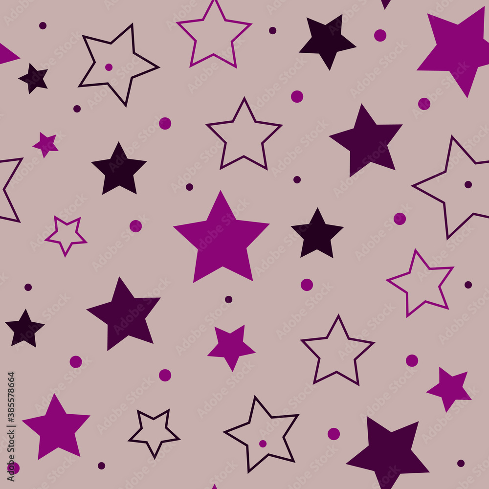 Asterisks. Seamless patterns. Design for fabric, wrapping paper, background, wallpaper. Vector. Asterisks. Seamless patterns. Design for fabric, wrapping paper, background, wallpaper. Vector.