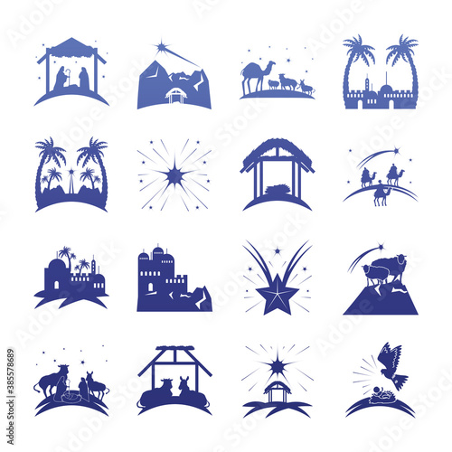 nativity, traditional celebration catholicism collection icons