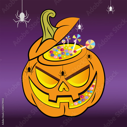 Candy stuffed halloween pumpkin