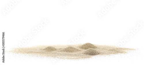 Sand pile, dune isolated on white background and texture, with clipping path
