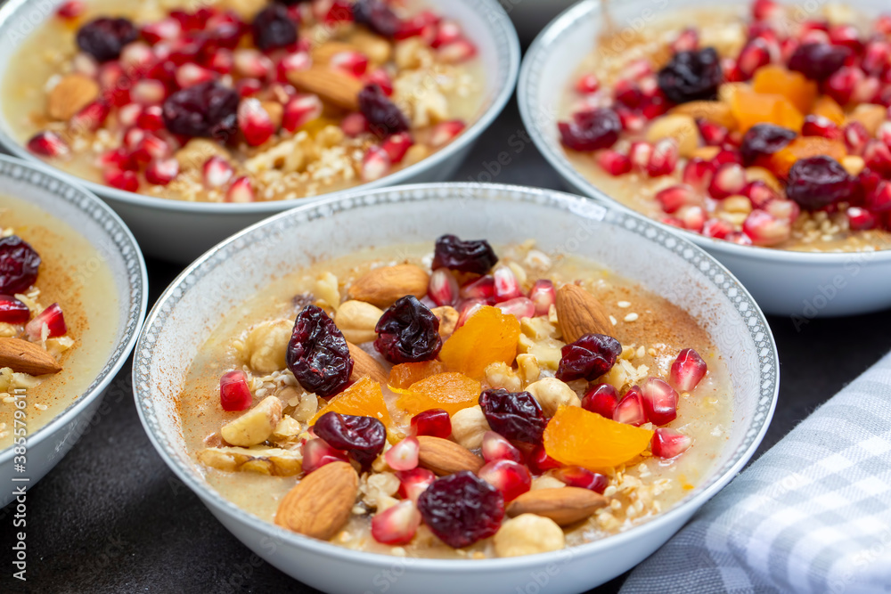 Traditional delicious Turkish dessert; Ashura (Asure) Traditional delicious Turkish dessert; Ashura (Asure)