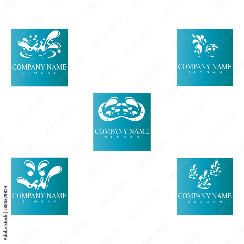 Set water splash icon vector illustration design template Set water splash icon vector illustration design template