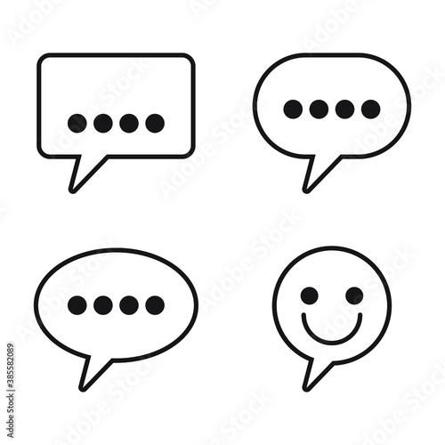 Speech bubble, speech balloon, chat bubble line art vector icon for apps and websites